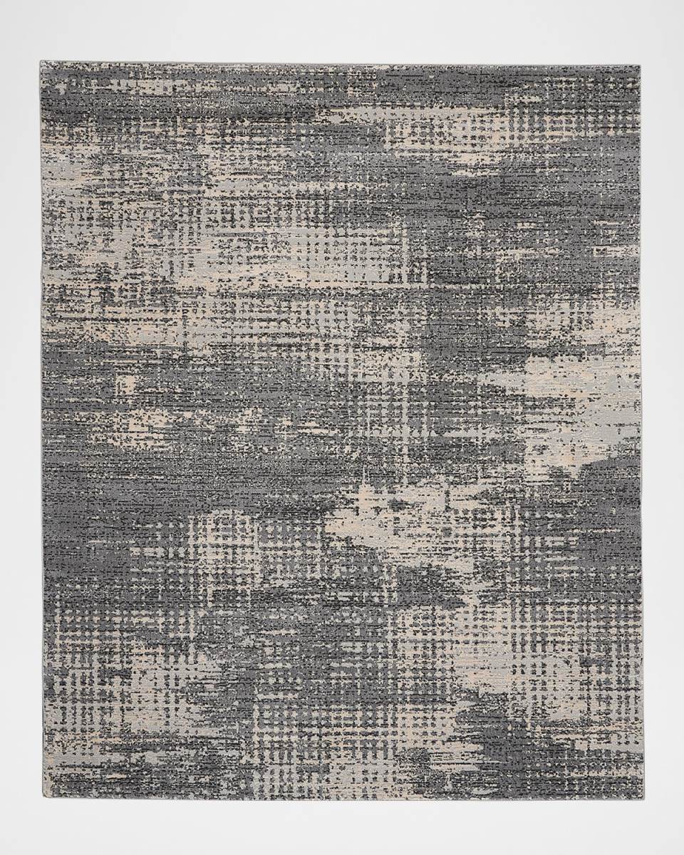 Rush Grey/Beige Power-Loomed Rug, 8' x 10'